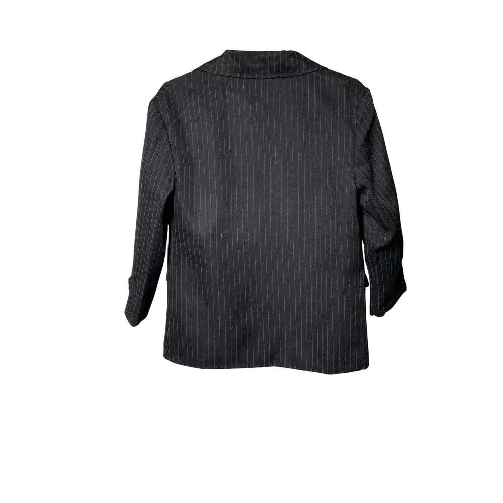 New Nautica Boys Pinstripe Blazer Black White Formal Suit Jacket‎ Size 4T/4 Reg